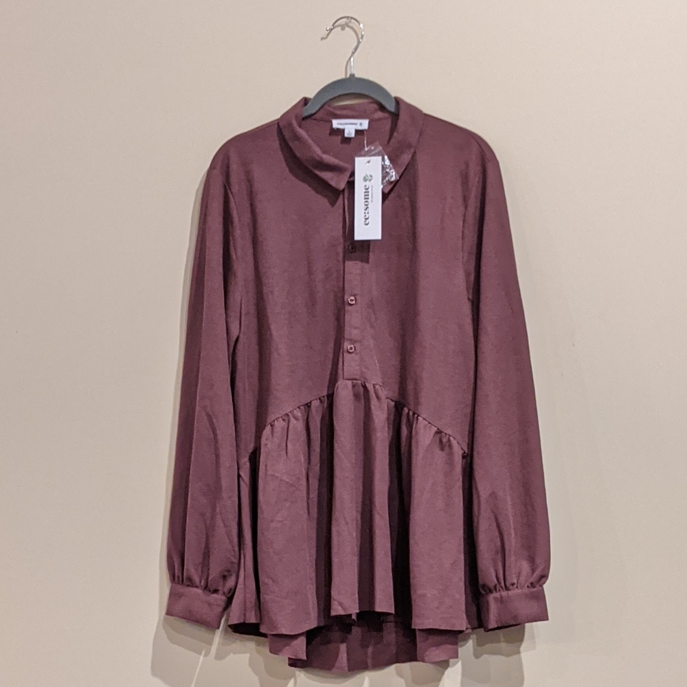 Mauve Peplum Blouse